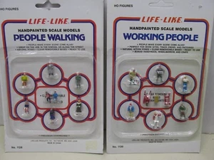 LIFE LIKE # 1130 & 1128 ~PEOPLE WALKING & WORKING PEOPLE ~ FIGURES ~ HO SCALE - Picture 1 of 4