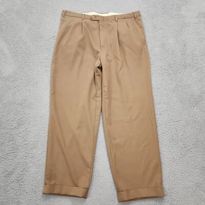 Pantalones Brioni Para Hombre 40R 37x29 Plisados Cannes Deportivos Puños Vestido Pantalón Hecho en Italia Foto 1 de 4