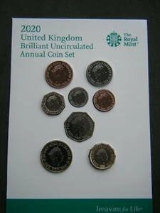 2020 Royal Mint Definitive BU 8 Coin Set From 1p to £2 - Brilliant Uncirculated - Picture 1 of 2