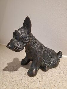 Vtg Metal Scottish Terrier Scottie Dog Bookend Doorstop Figurine Marked Pb Co