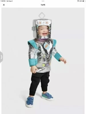 Hyde & Eek Bebé Infante Robot Conjunto 6-12 Meses Disfraz Halloween Plateado Nuevo Con Etiquetas Foto 1 de 4