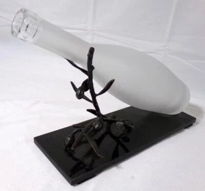 Michael Aram Cast Bronze Olive Twig Marble Wine Bottle Holder - Picture 1 of 8