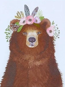 Biglietto di auguri orso del bosco papiro biglietto bianco - Foto 1 di 2