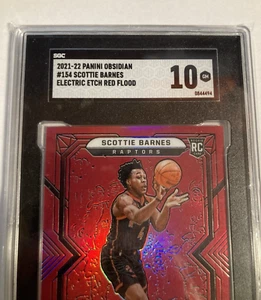 Scottie Barnes - RoOkiE SGC 10 - 2021 Obsidian #154 - Electric Etch RED FLOOD - - Bild 1 von 3