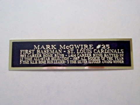 Mark McGwire Cardinals Autograph Nameplate For A Baseball Jersey Or Bat 1.25 X 6 Cover
