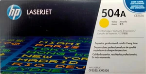 HP 504A, Orginal Laser Toner - CE252A, Cartridge, Yellow CP3525 CM3530, NEW OVP - Afbeelding 1 van 6