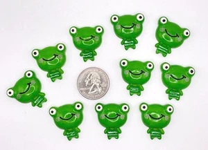 10pc x 1" Resin Frog Flatback Embellishment/For Card/Cute/Rainforest SB327S - Picture 1 of 1