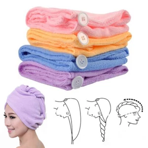 Set of 2 Turban Towels Made of QuickDry Microfiber Ideal for Hair Wrapping a - Picture 1 of 1