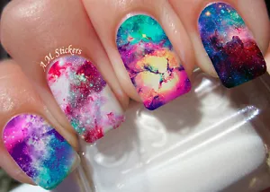 Galaxy Nail Art Stickers Transfers Decals Set of 22 - A1011 - Picture 1 of 2