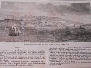 Gravure 1864 - Iles Ionniennes Corfou Vue de la Ville et de la rade - Picture 1 of 1