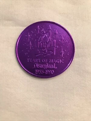 Disneyland 35 Years of Magic Coin/Purple/1955-1990 * - Image 1 of 4