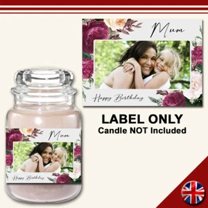 Pegatina personalizada con etiqueta de vela personalizada resistente a los arañazos amor mamá hermana - Imagen 1 de 1