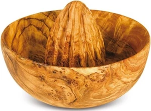 Spremiagrumi con ciotolina integrata raccogli succo in legno di ulivo cm 14x14x7 - Imagen 1 de 1