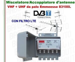 MISCELATORE PER ANTENNA VHF/UHF emme esse mod 83100L - VHF 0,5dB - UHF 0,7 Db