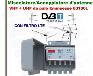 MISCELATORE PER ANTENNA VHF/UHF emme esse mod 83100L - VHF 0,5dB - UHF 0,7 Db - Foto 1 di 6