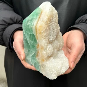 2261G Natural Fluorite Crystal Column Magic Wand Obelisk Point Earth Healing - Picture 1 of 19