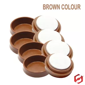 4/8 Felt Base Castor Cups Non-Slip Wooden Floor Sofa Chair Furniture Protectors - Picture 1 of 25