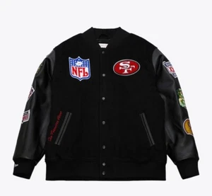 San Francisco 49ers Mitchell & Ness Wool Black Out Varsity Jacket - Bild 1 von 8