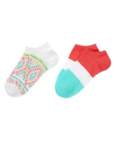 GYMBOREE DESERT DREAMS GEOMETRIC N COLORBLOCK 2-pair GIRLS ACTIVE SOCKS S NWT - Picture 1 of 1