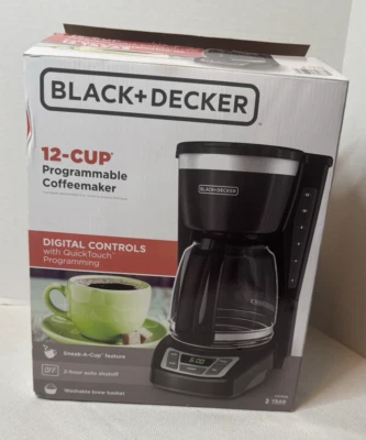 Black + Decker 12 Cup Programmable Coffeemaker w/Digital Controls CM1160B New - Image 1 of 4