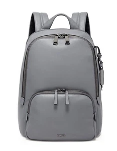 NEW Tumi Voyageur HANNAH 14.25” LEATHER Laptop Backpack  - PEARL GREY - Picture 1 of 10