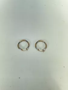 Vtg 10k Gold Hoop Earrings Plated Two Color - Picture 1 of 5