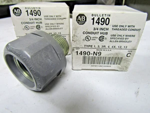 ✌️2) NEW ALLEN BRADLEY 1490-N9 3/4" CONDUIT HUB LOT OF 2 - Picture 1 of 3