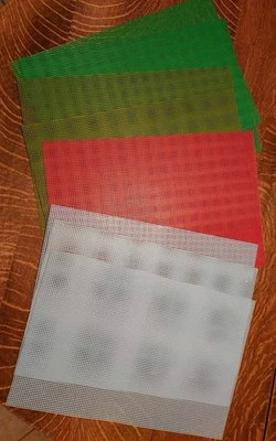 LOT ~ 8 Darice PLASTIC CANVAS SHEETS   12" X 18" rectangles  ~ various colors - Image 1 of 3