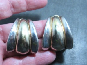 ELECTROFORM HUGE STERLING SILVER EARRINGS - Picture 1 of 14