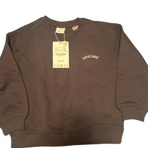 NWT Zara Kid's Crew Neck Sweatshirt Brown Size 5-6 - Picture 1 of 5