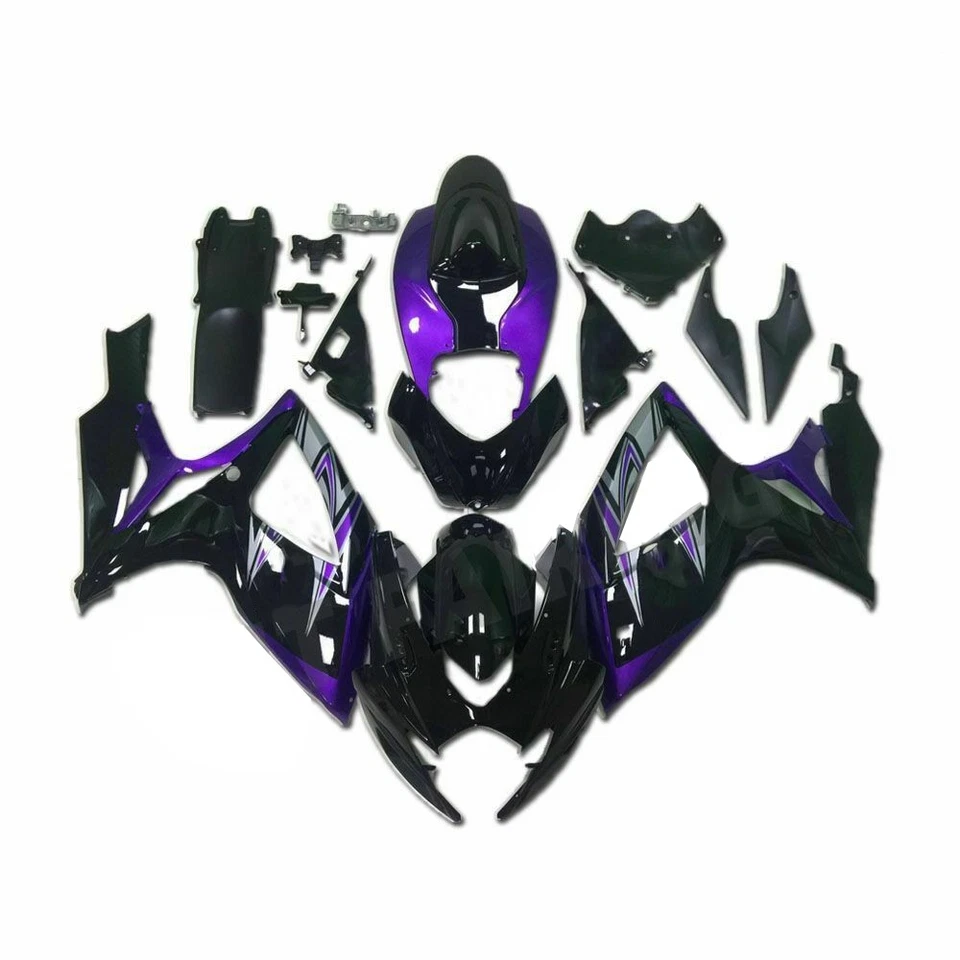 Carenado negro púrpura apto para carrocería de inyección Suzuki GSX-R 600 750 2006 2007 Foto 1 de 4