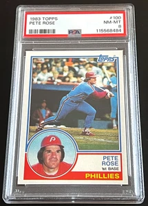Pete Rose 1983 Topps #100 PSA 8 centrado muerto recién graduado regrado - Imagen 1 de 4