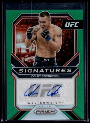 2021 Panini Prizm UFC Colby Covington #SG-CCV Signatures Signatures Green Prizm - Image 1 of 2