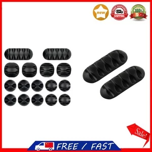 Silicone Cord Clips Space Saving Charger Cable Winder Reusable for Desk Car Home - Afbeelding 1 van 18