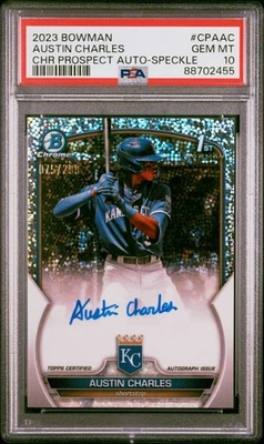 2023 Bowman Chrome Prospect Autographs Austin Charles #CPA-AC Bowman Royals PSA - Image 1 of 2