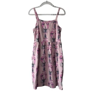 Vineyard Vines Pink LOBSTER Tank Dress w/ Pockets Girl's Size Medium 10-12 - Picture 1 of 7