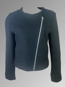 gorman Textured Zip Crop Jacket Size 12 Black - Picture 1 of 6