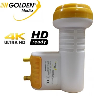 GOLDEN MEDIA Premium 0,1 dB doppia uscita LNB universale 40 mm tecnologia PLL satellite LMB HD 4K