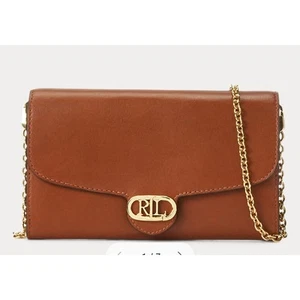 Lauren Ralph Lauren Leather Medium Adair Crossbody Lauren Tan - Picture 1 of 12