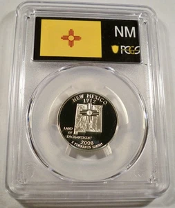 2008-S 25c SILVER PCGS PR70DCAM NEW MEXICO QUARTER PROOF DEEP CAMEO PR 70 - Picture 1 of 7