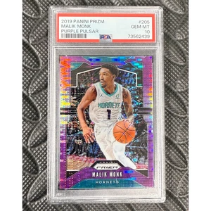 2019-20 Panini Prizm #205 Malik Monk Purple Pulsar Prizm /35 SSP PSA 10 Pop 2 - Picture 1 of 2