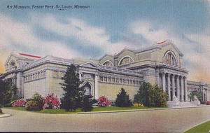 Postcard Missouri St Louis Forest Park Band Pavilion Linen 1940s - Picture 1 of 1