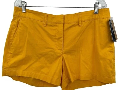 Shorts feminino Cremieux Heritage Kate curto amarelo dourado frente plana 4" tamanho 12 - Imagem 1 de 4