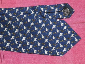 Corbata de seda con estampado de elefantes Beaufort L 58 pulgadas W 3,8 diseñador - Imagen 1 de 8