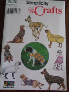 LARGE DOG PET COATS CLOTHES CRAFT SEWING PATTERN S9520 SEVEN DESIGNS RARE OOP - Picture 1 of 2