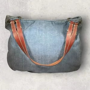 American Eagle Outfitters Vintage blau Cord Handtasche Tasche Leder Schulterriemen - Bild 1 von 11