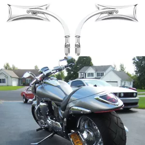 10mm Chrome Motorcycle Rearview Mirrors For Suzuki Boulevard C50 C90 M109R M50 - Foto 1 di 8