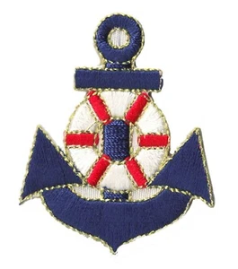 Ecusson ancre patche Marine patch marin bateau thermocollant brodé - Photo 1/2