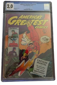 America's Greatest Comics #5 CGC 2.0 OFWHT Pages 1942Golden Age Fawcett Pub. - Picture 1 of 5