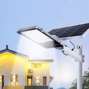 500W Solar Street Lights Outdoor Commercial Parking Lot Light 6500K Dusk to Dawn - Picture 1 of 13